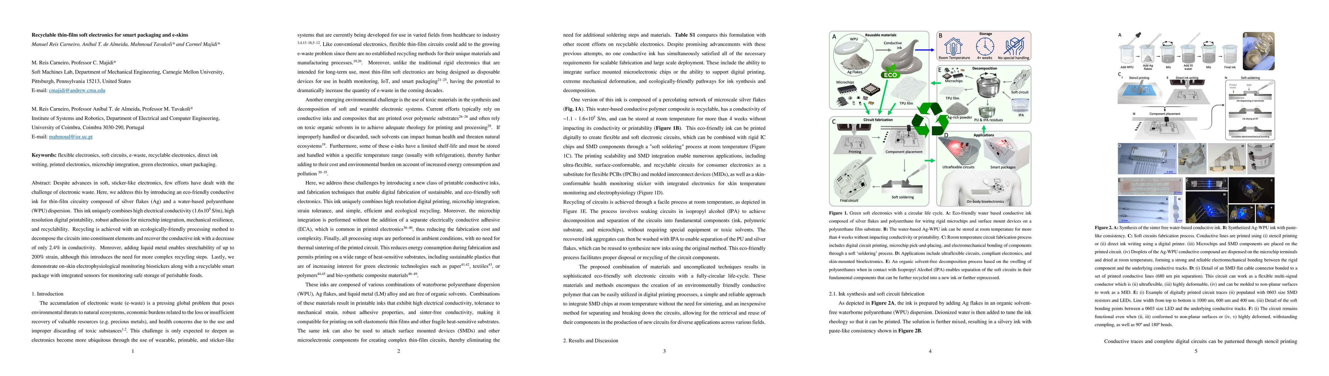 Thumbnail for Recyclable Thin-Film Soft Electronics for Smart Packaging and E-Skins
