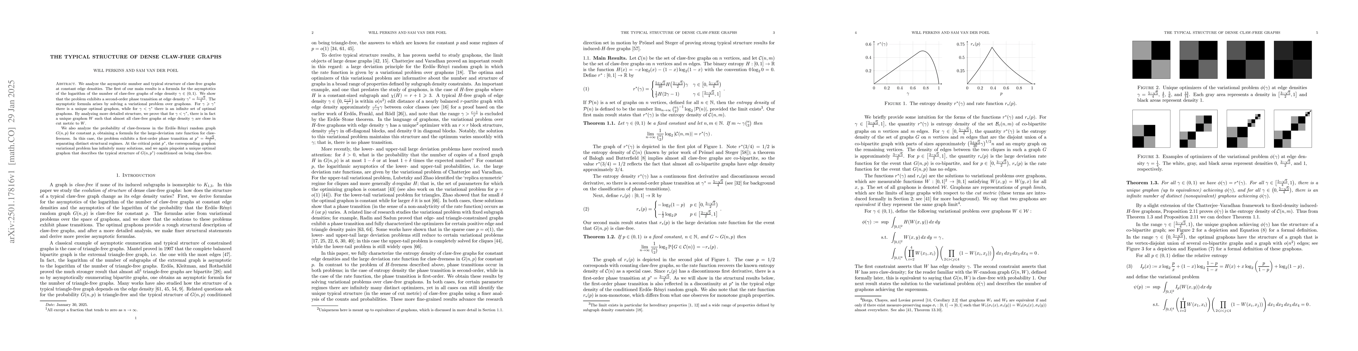 Thumbnail for The typical structure of dense claw-free graphs