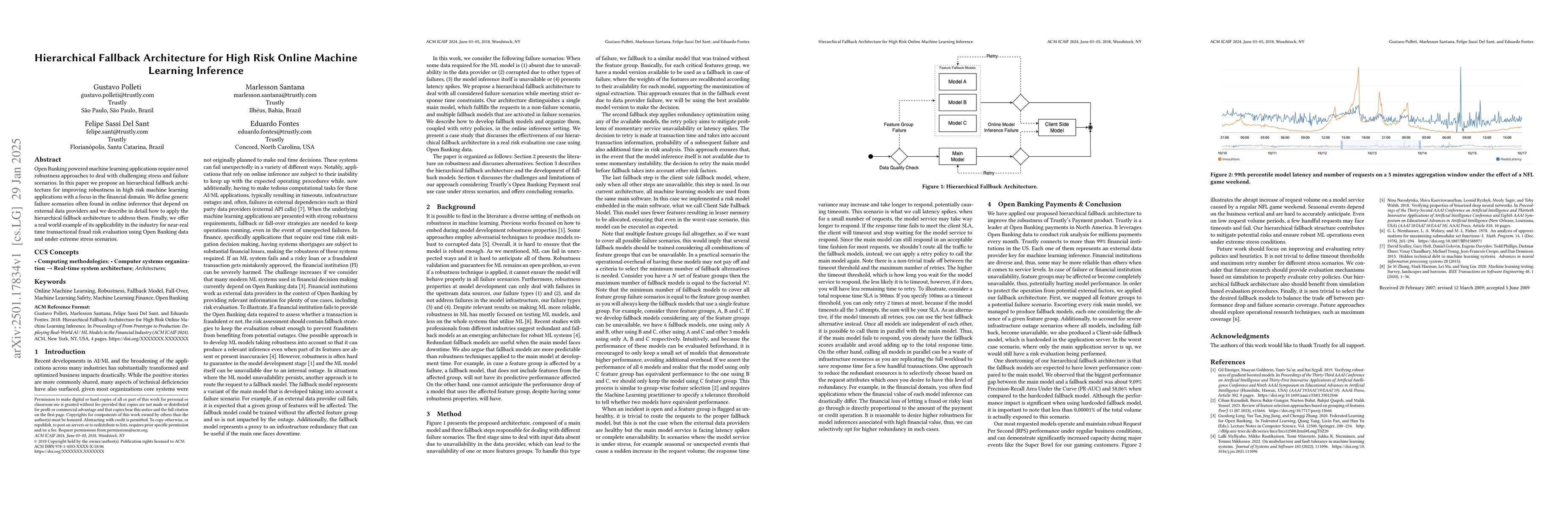 Thumbnail for Hierarchical Fallback Architecture for High Risk Online Machine Learning
  Inference