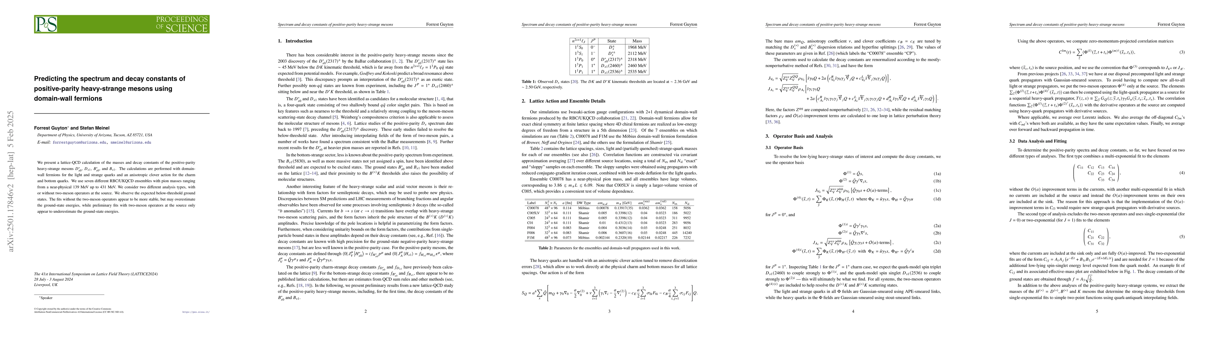 Thumbnail for Predicting the spectrum and decay constants of positive-parity
  heavy-strange mesons using domain-wall fermions
