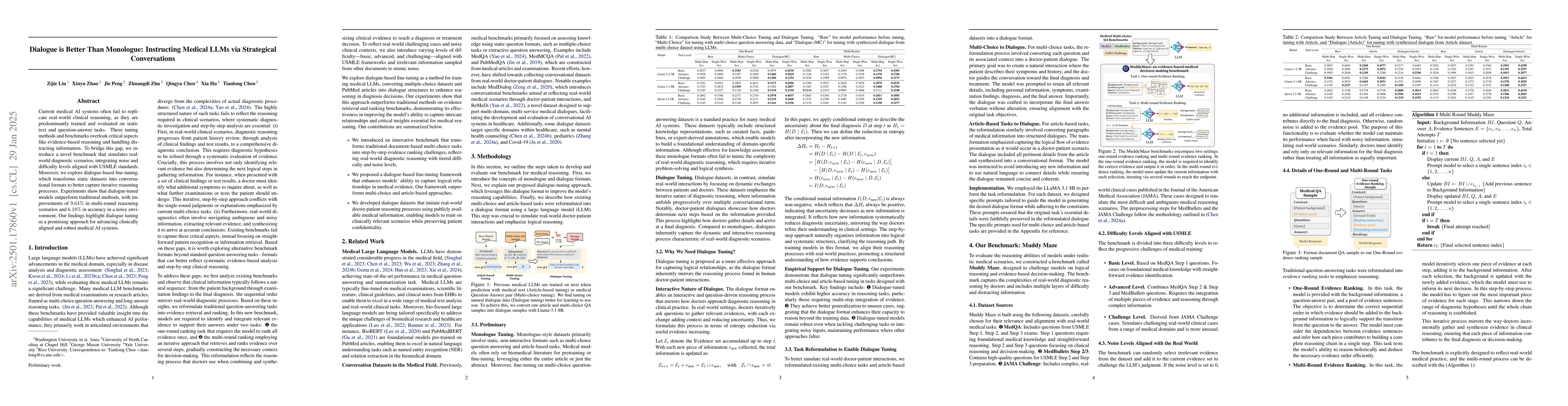 Thumbnail for Dialogue is Better Than Monologue: Instructing Medical LLMs via
  Strategical Conversations