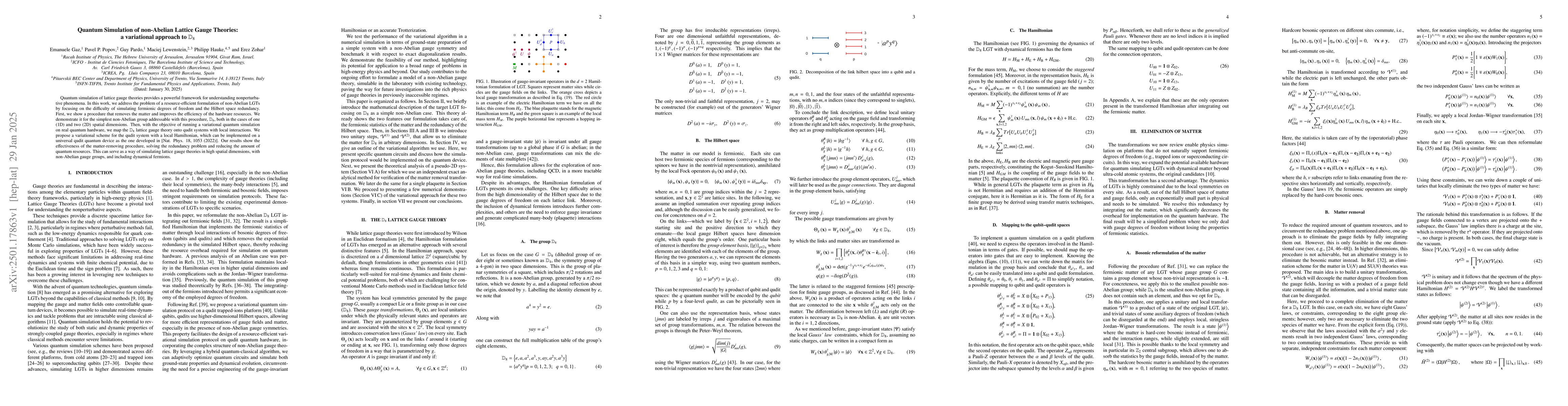 Thumbnail for Quantum Simulation of non-Abelian Lattice Gauge Theories: a variational
  approach to $\mathbb{D}_8$