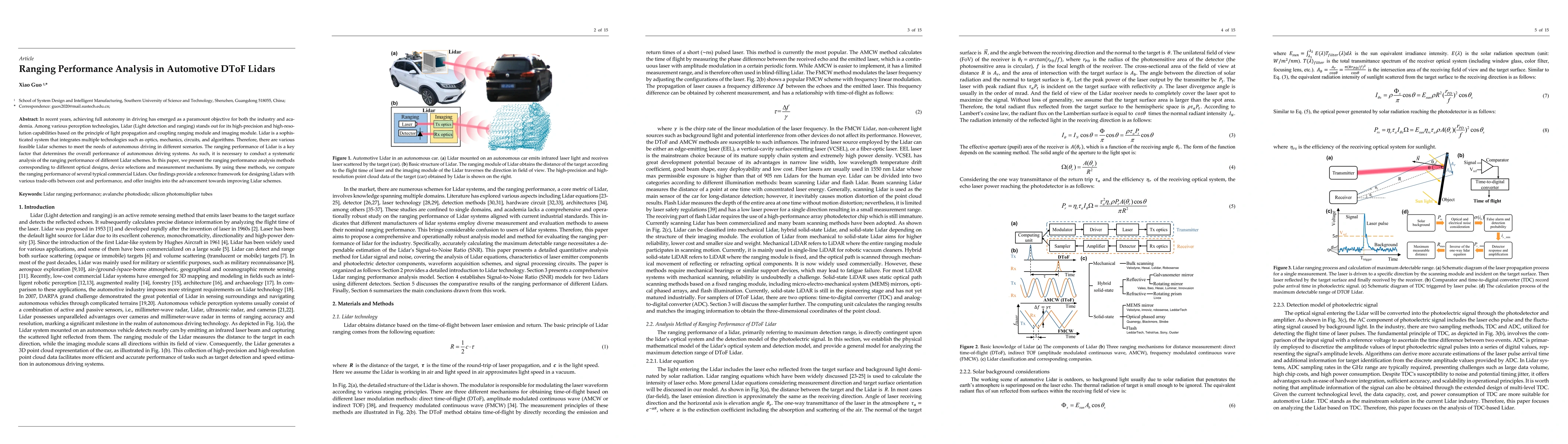 Thumbnail for Ranging Performance Analysis in Automotive DToF Lidars