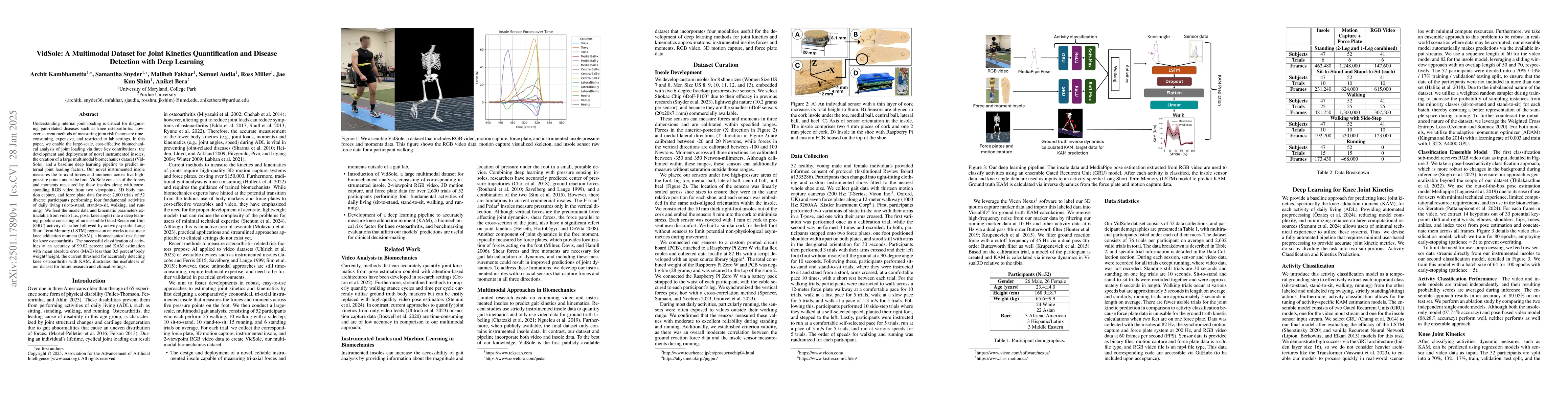 Thumbnail for VidSole: A Multimodal Dataset for Joint Kinetics Quantification and
  Disease Detection with Deep Learning