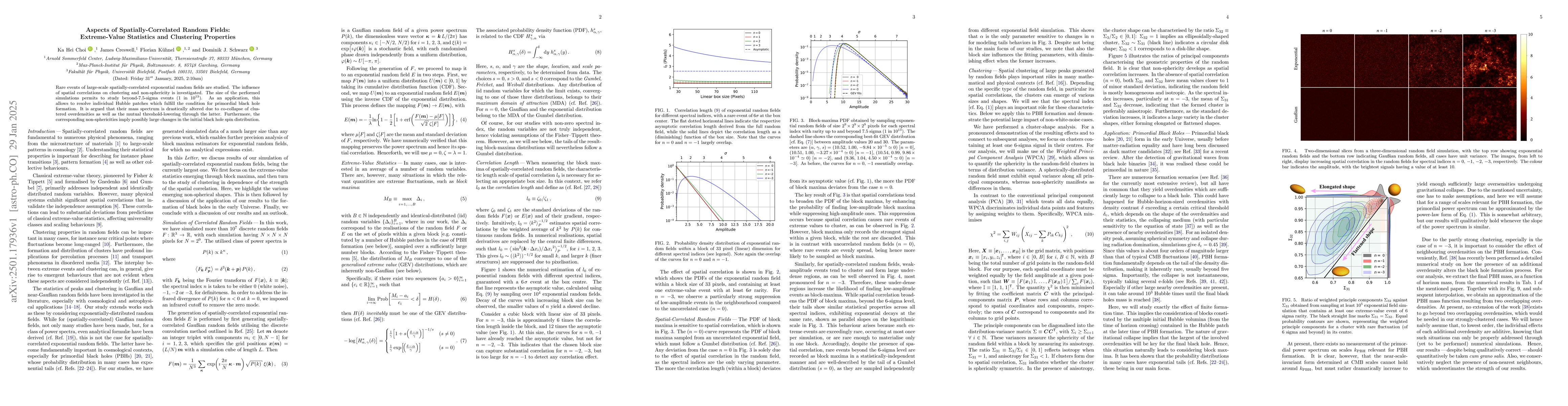 Thumbnail for Aspects of Spatially-Correlated Random Fields: Extreme-Value Statistics
  and Clustering Properties