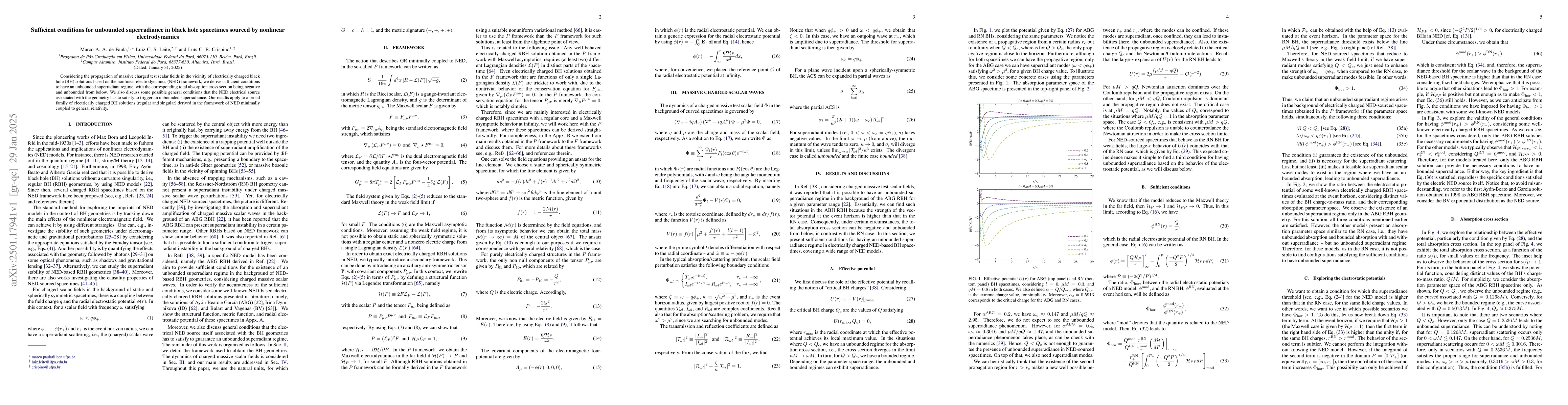 Thumbnail for Sufficient conditions for unbounded superradiance in black hole
  spacetimes sourced by nonlinear electrodynamics