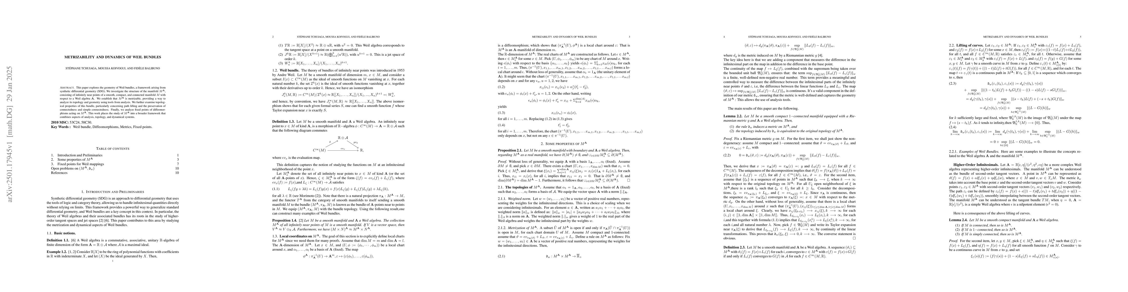 Thumbnail for Metrizability and Dynamics of Weil Bundles