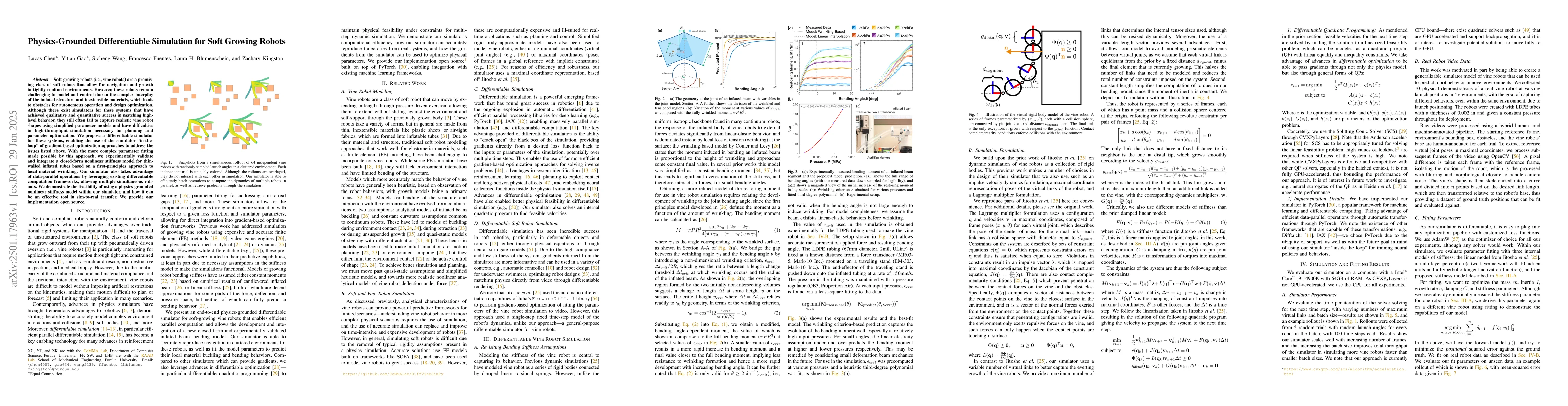 Thumbnail for Physics-Grounded Differentiable Simulation for Soft Growing Robots