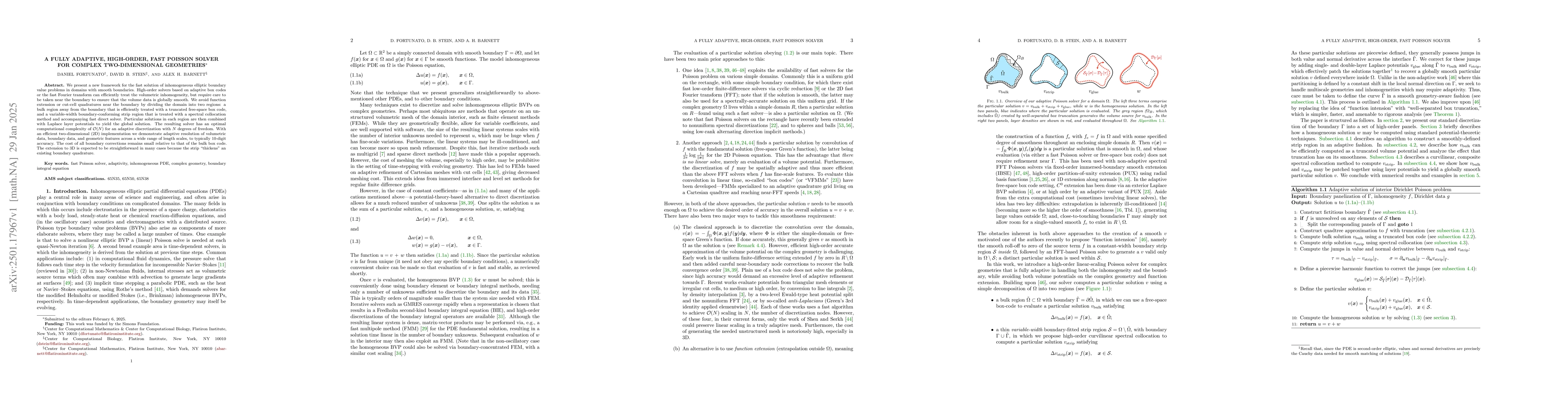 Thumbnail for A fully adaptive, high-order, fast Poisson solver for complex
  two-dimensional geometries