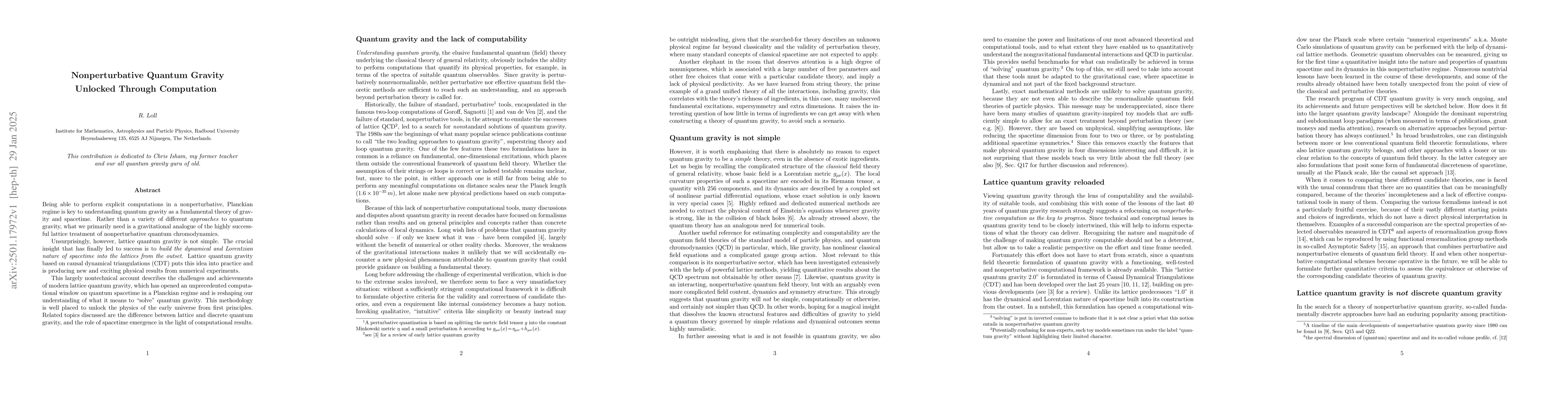 Thumbnail for Nonperturbative quantum gravity unlocked through computation