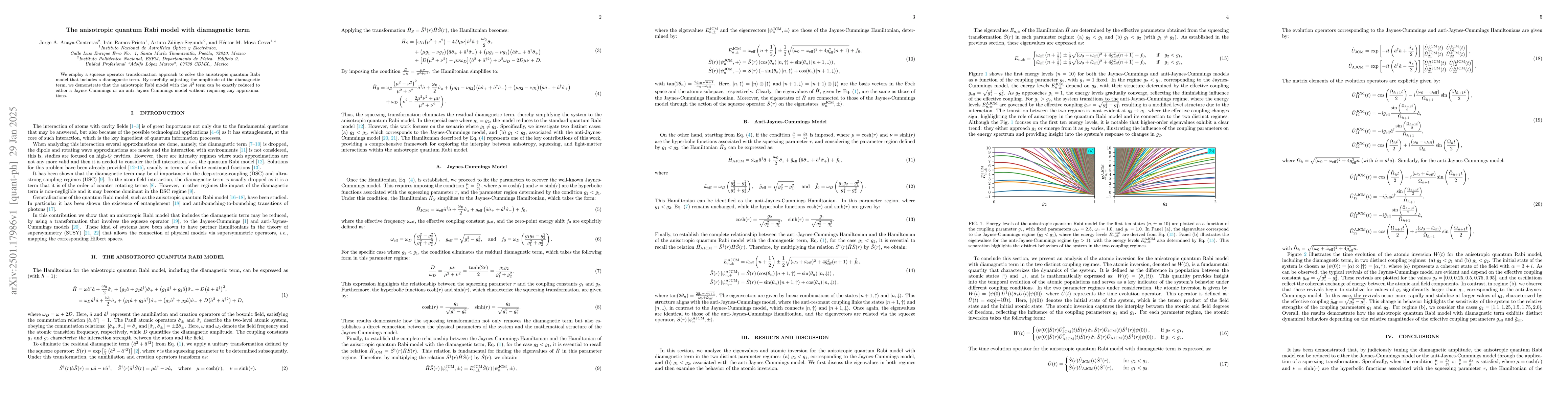 Thumbnail for The anisotropic quantum Rabi model with diamagnetic term