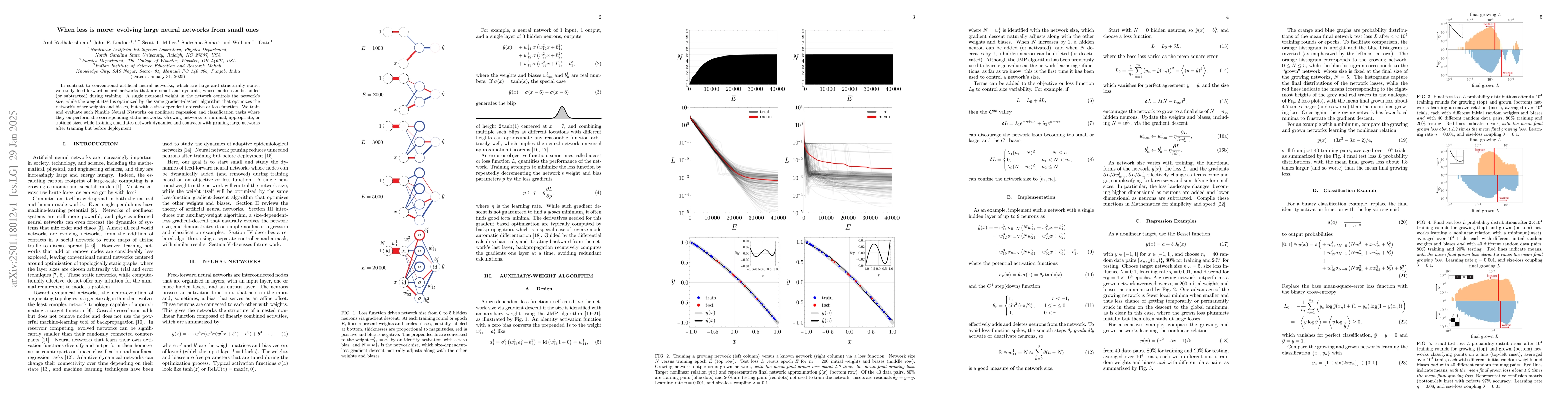 Thumbnail for When less is more: evolving large neural networks from small ones
