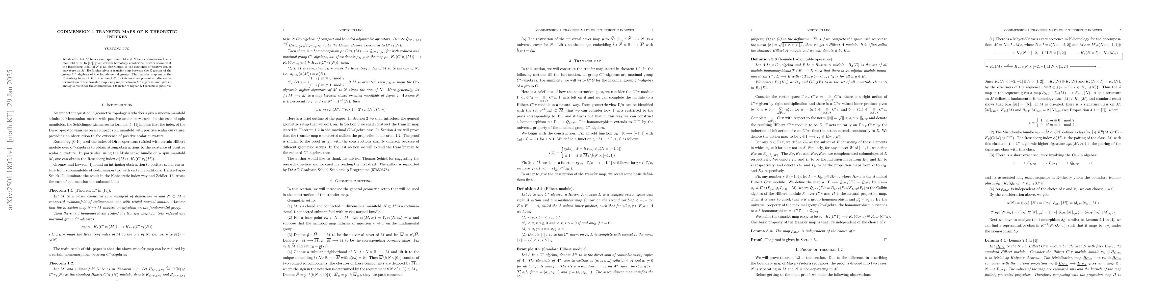 Thumbnail for Codimension 1 transfer maps of K theoretic indexes