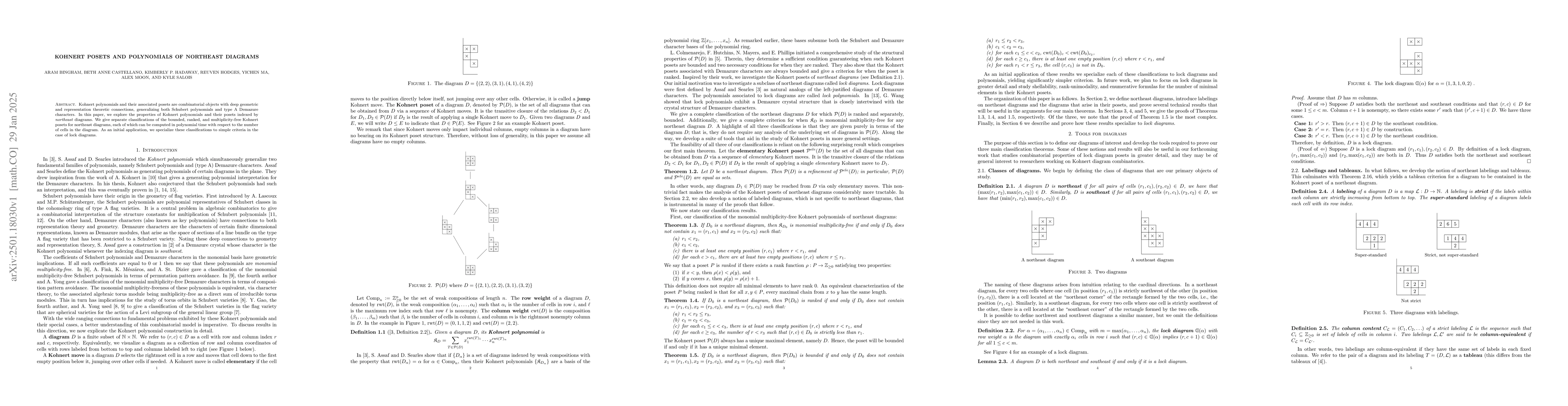 Thumbnail for Kohnert posets and polynomials of northeast diagrams
