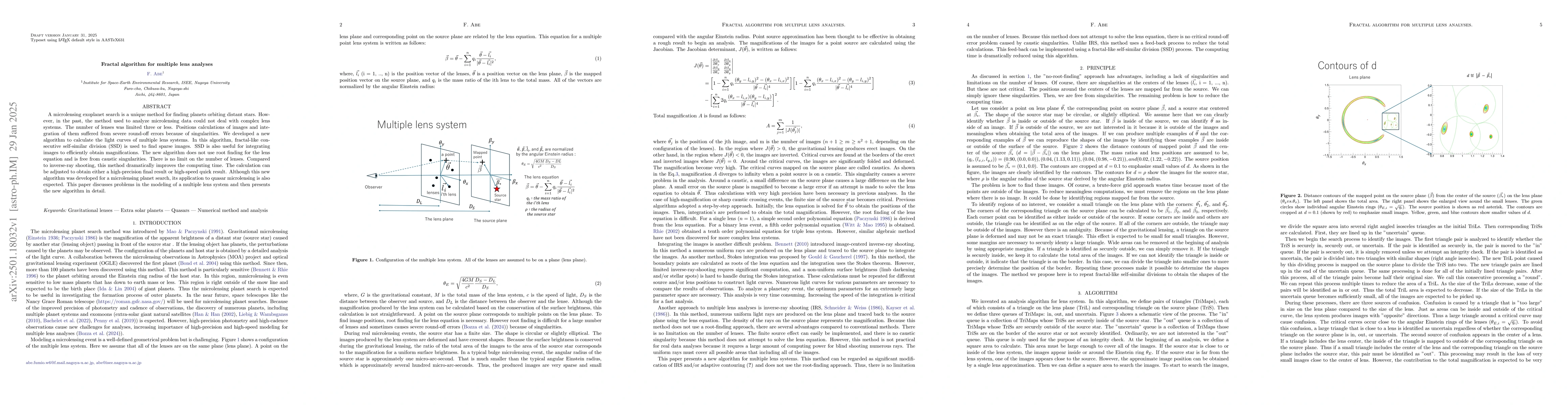 Thumbnail for Fractal algorithm for multiple lens analyses