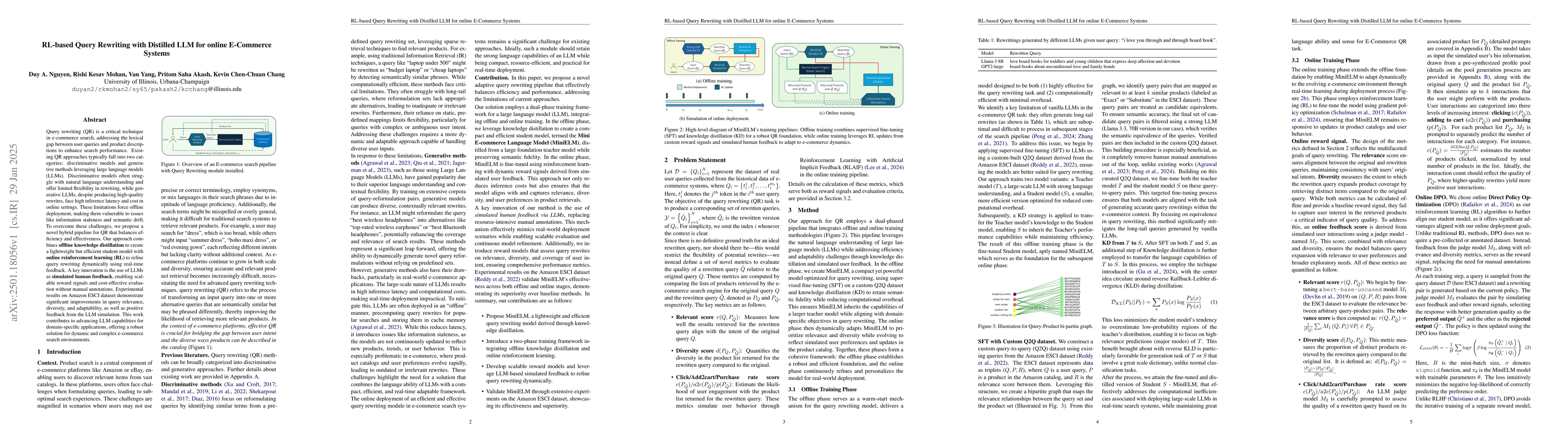 Thumbnail for RL-based Query Rewriting with Distilled LLM for online E-Commerce
  Systems