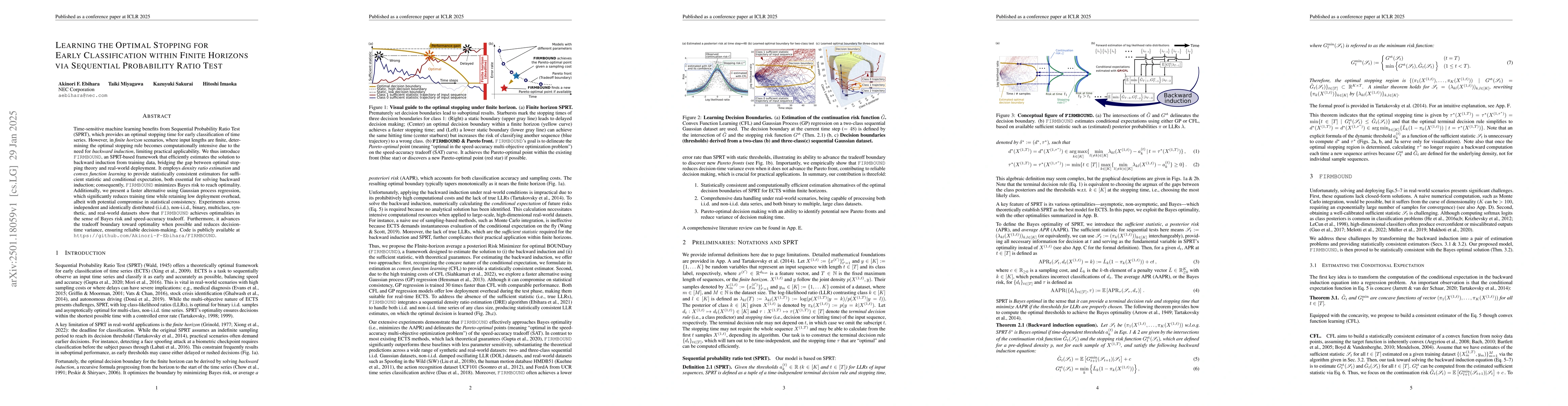 Thumbnail for Learning the Optimal Stopping for Early Classification within Finite
  Horizons via Sequential Probability Ratio Test