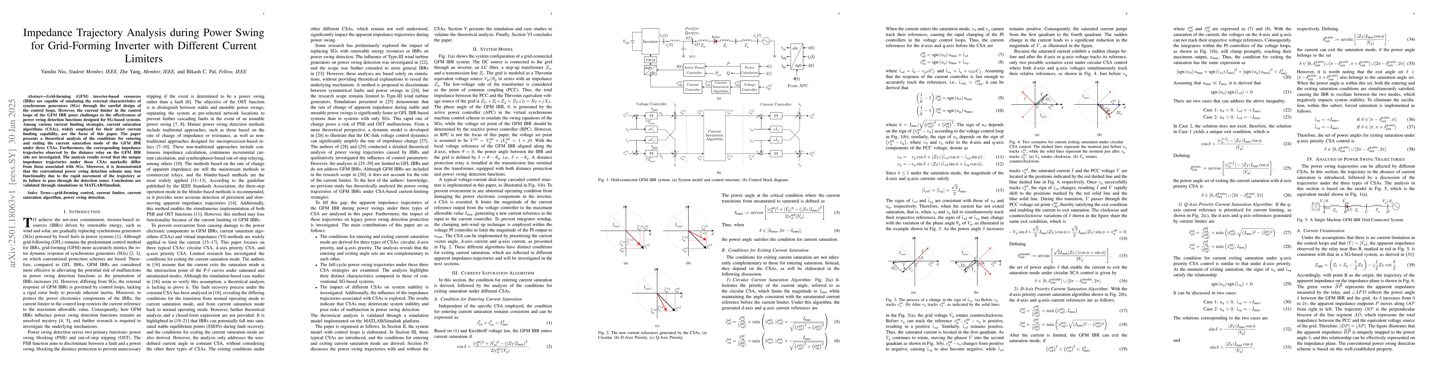 Thumbnail for Impedance Trajectory Analysis during Power Swing for Grid-Forming
  Inverter with Different Current Limiters