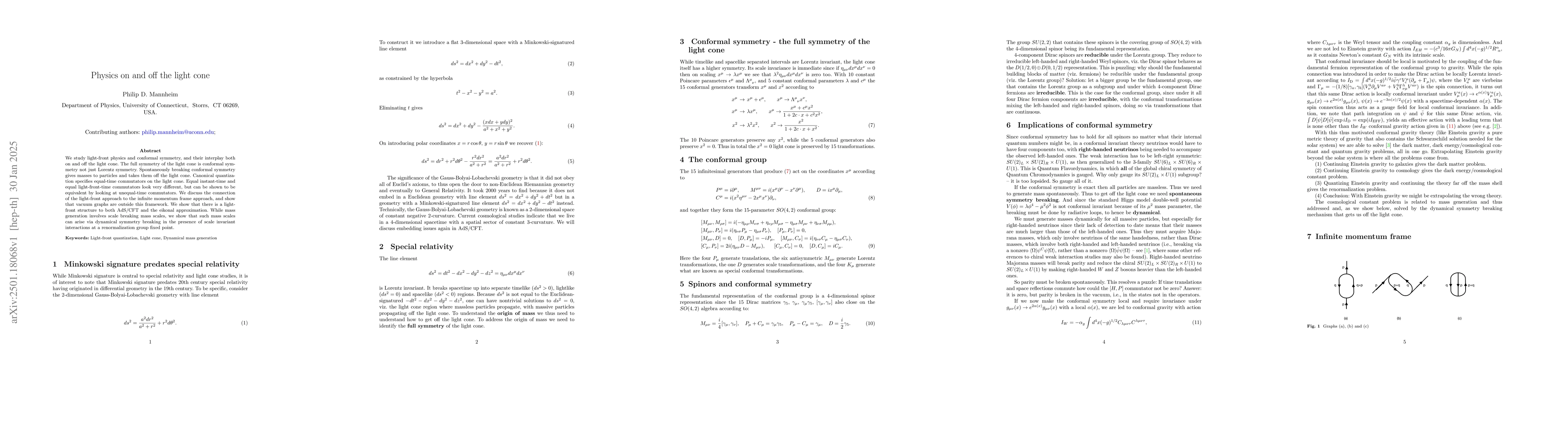 Thumbnail for Physics on and off the light cone