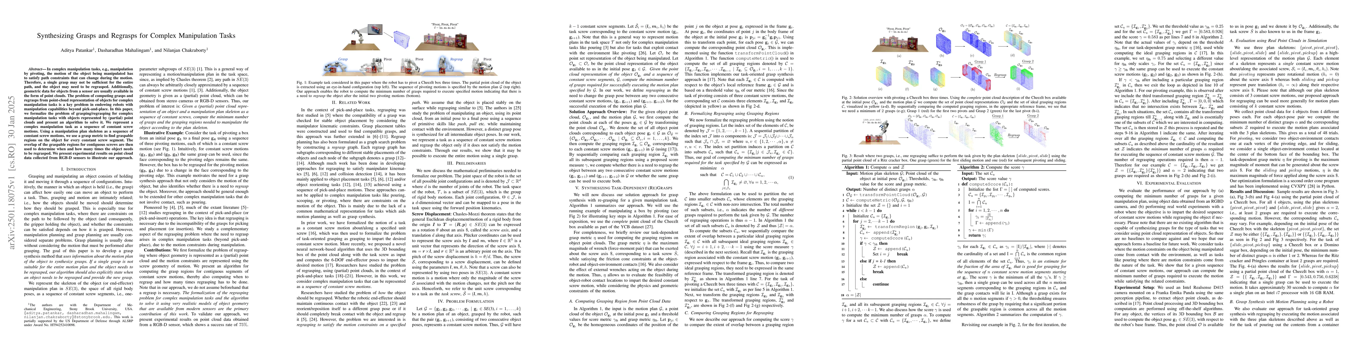 Thumbnail for Synthesizing Grasps and Regrasps for Complex Manipulation Tasks