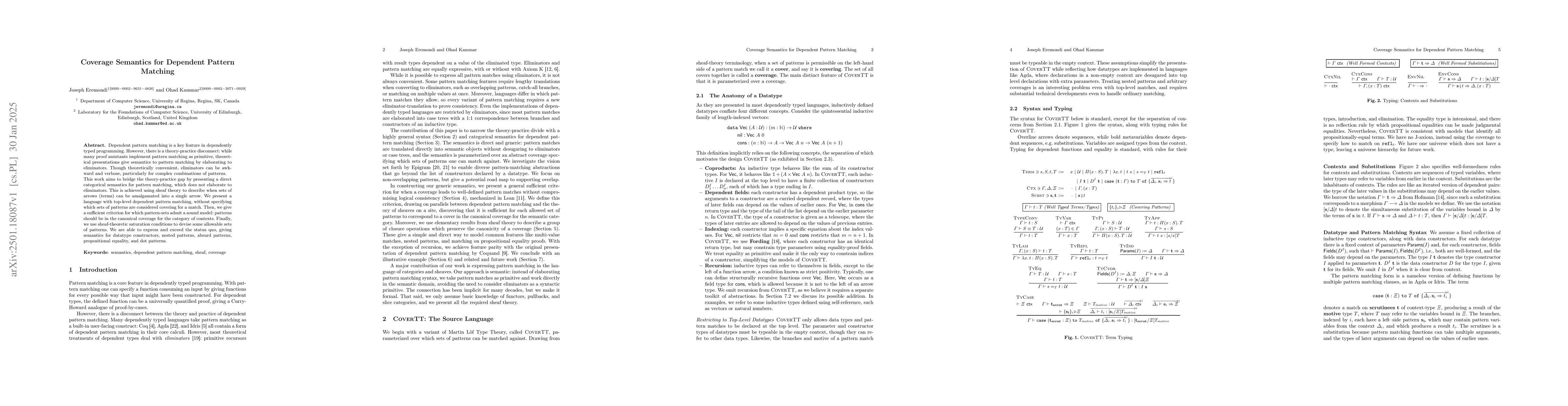 Thumbnail for Coverage Semantics for Dependent Pattern Matching
