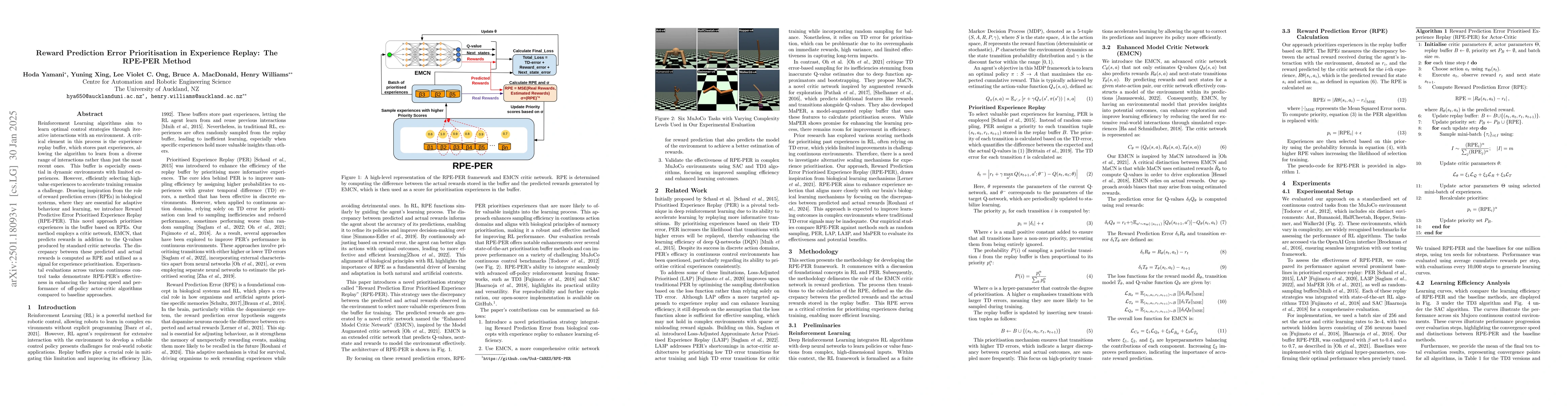 Thumbnail for Reward Prediction Error Prioritisation in Experience Replay: The RPE-PER
  Method