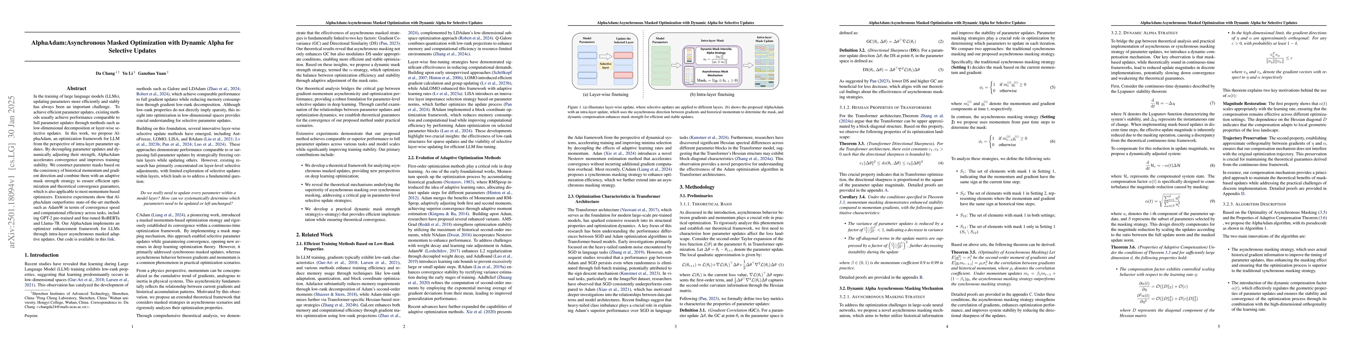Thumbnail for AlphaAdam:Asynchronous Masked Optimization with Dynamic Alpha for
  Selective Updates