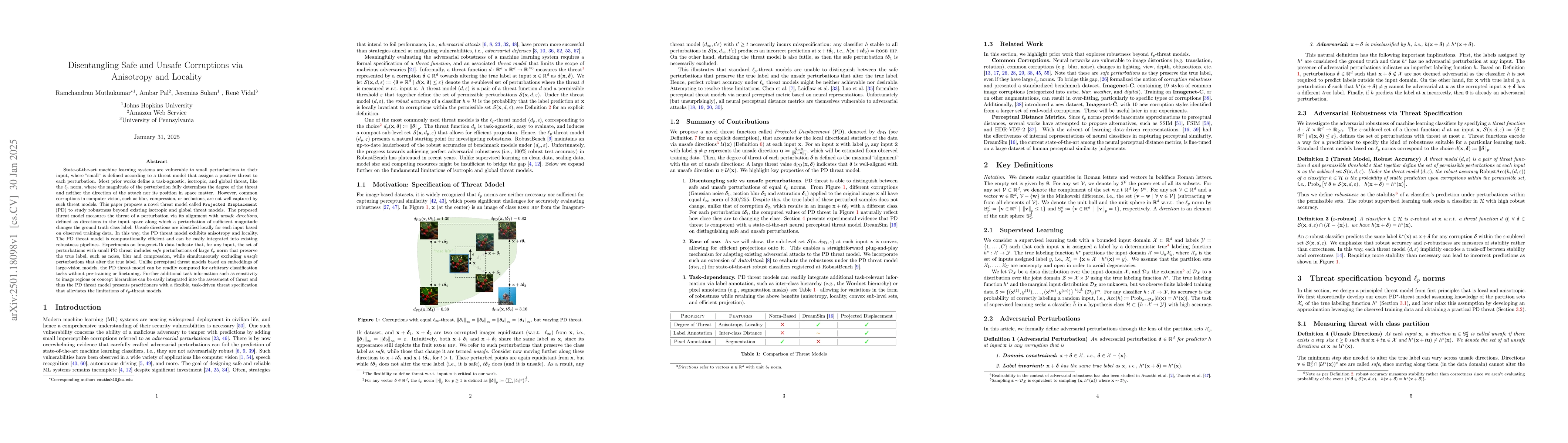Thumbnail for Disentangling Safe and Unsafe Corruptions via Anisotropy and Locality