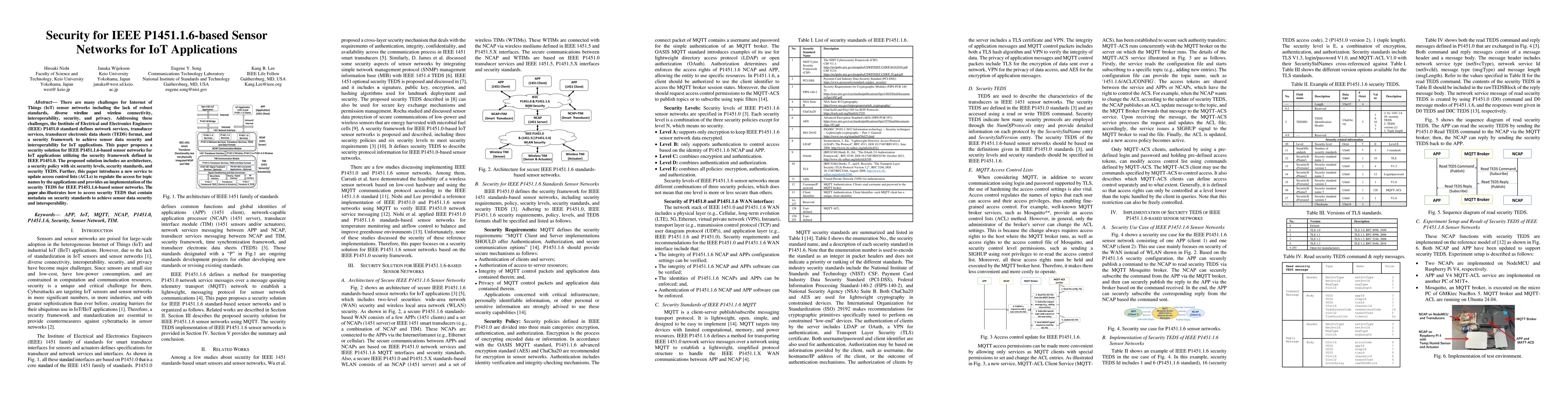 Thumbnail for Security for IEEE P1451.1.6-based Sensor Networks for IoT Applications