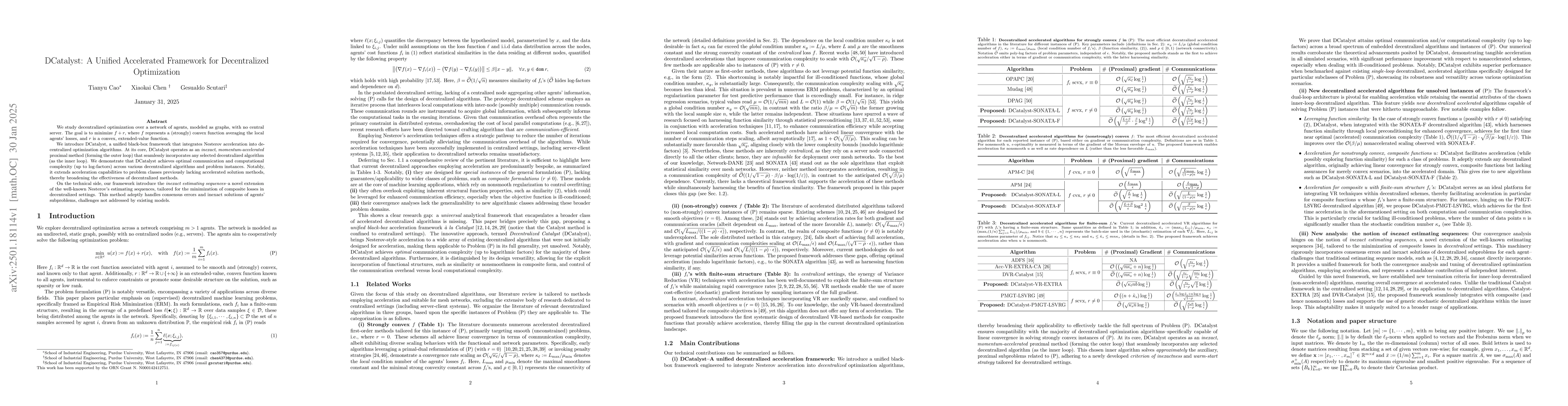 Thumbnail for DCatalyst: A Unified Accelerated Framework for Decentralized
  Optimization