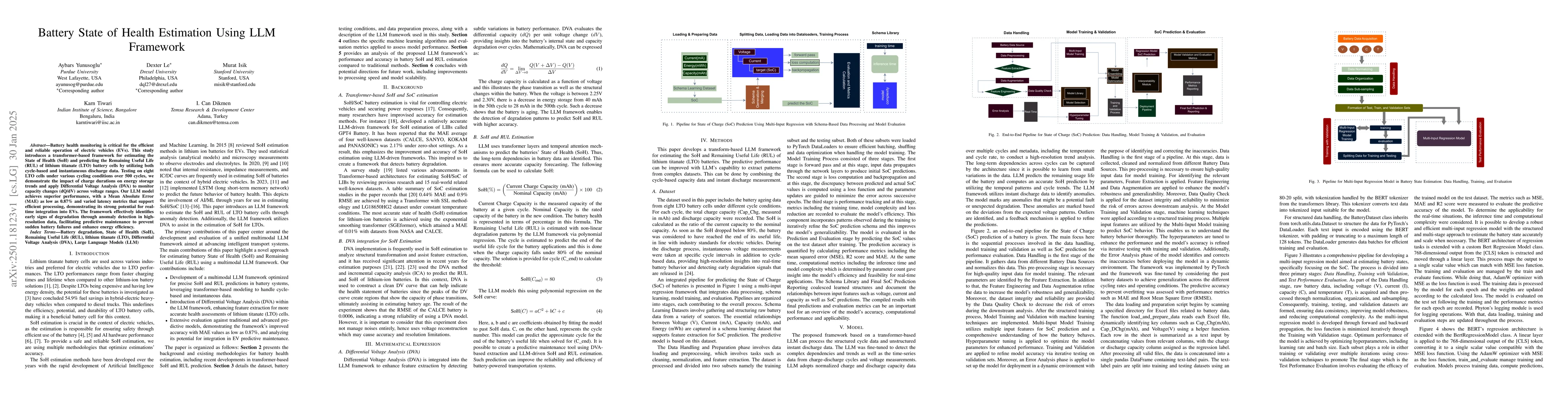 Thumbnail for Battery State of Health Estimation Using LLM Framework