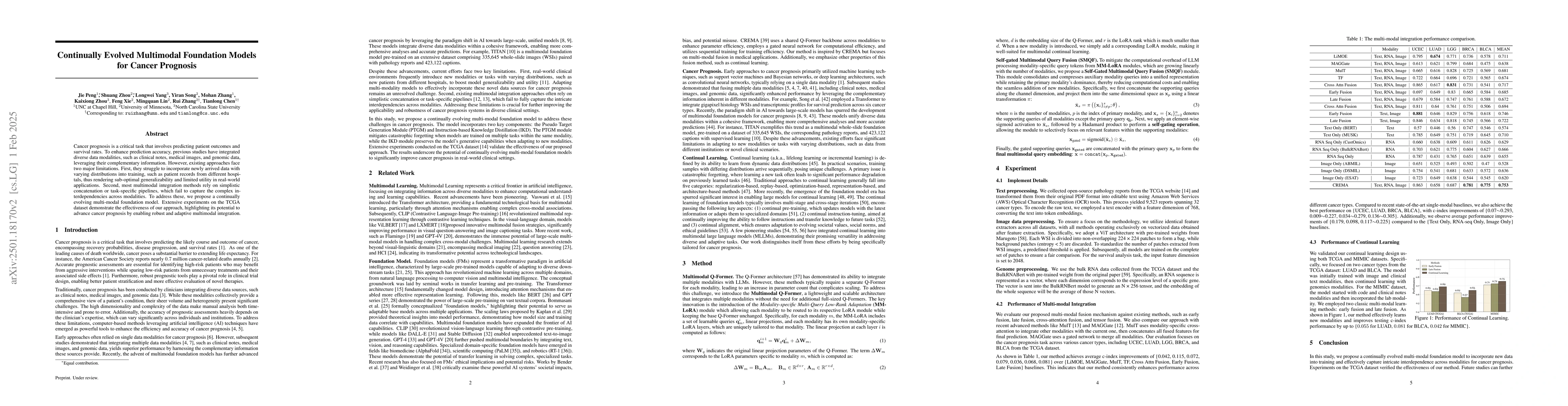 Thumbnail for Continually Evolved Multimodal Foundation Models for Cancer Prognosis