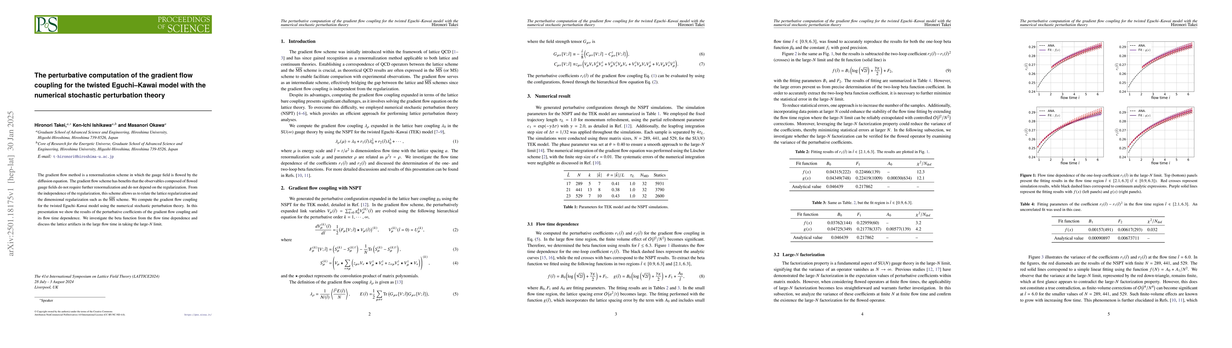 Thumbnail for The perturbative computation of the gradient flow coupling for the
  twisted Eguchi-Kawai model with the numerical stochastic perturbation theory