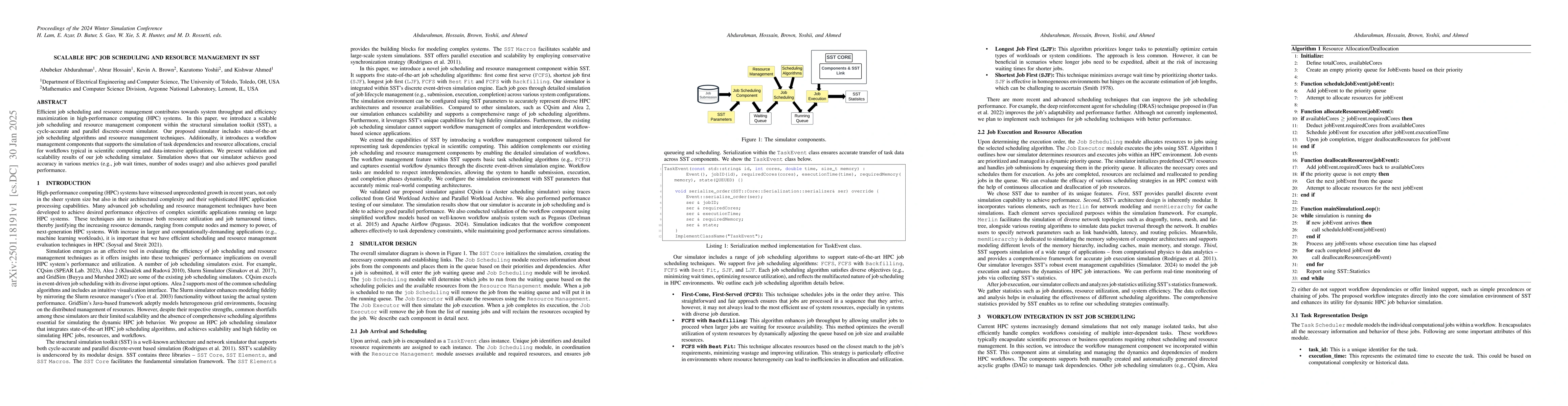 Thumbnail for Scalable HPC Job Scheduling and Resource Management in SST