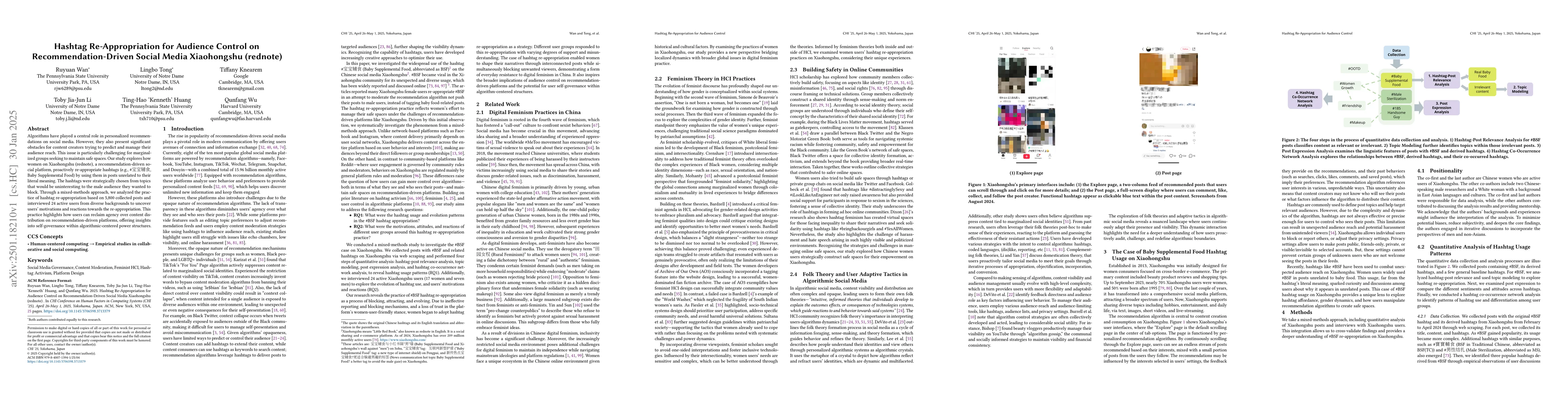 Thumbnail for Hashtag Re-Appropriation for Audience Control on Recommendation-Driven
  Social Media Xiaohongshu (rednote)