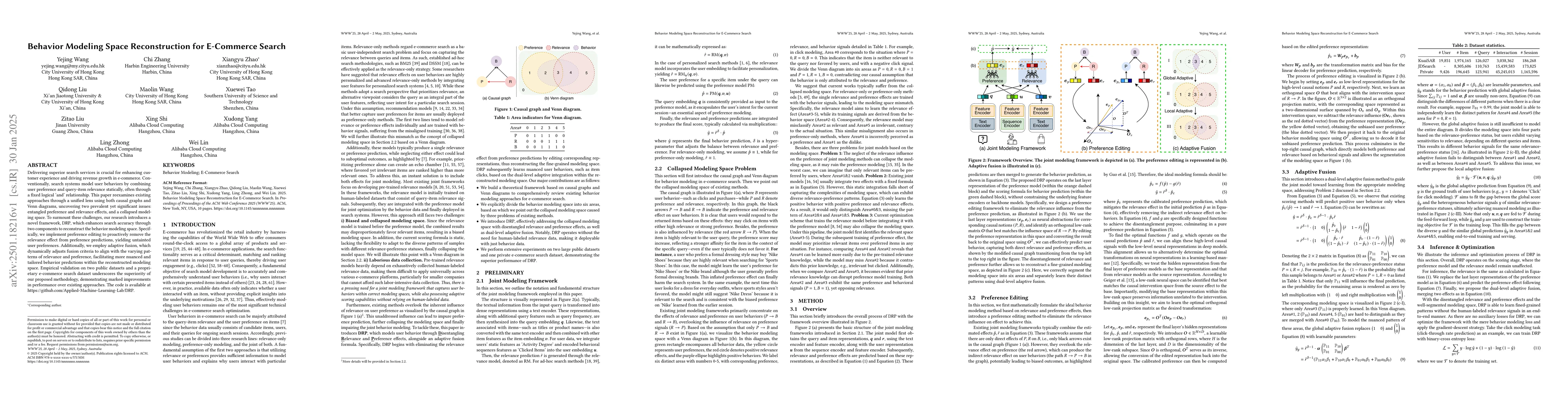 Thumbnail for Behavior Modeling Space Reconstruction for E-Commerce Search
