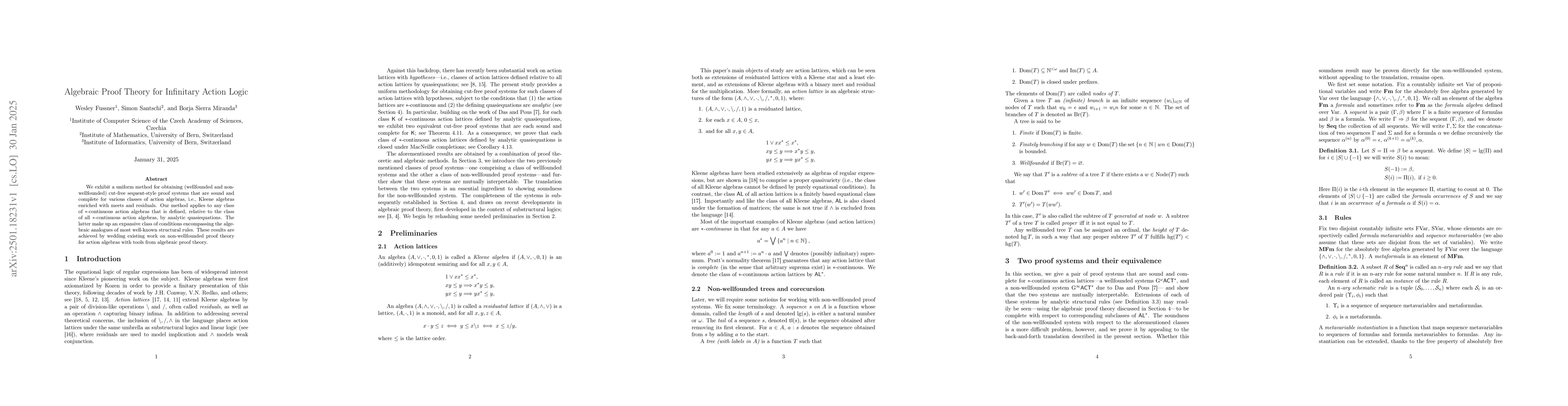 Thumbnail for Algebraic Proof Theory for Infinitary Action Logic