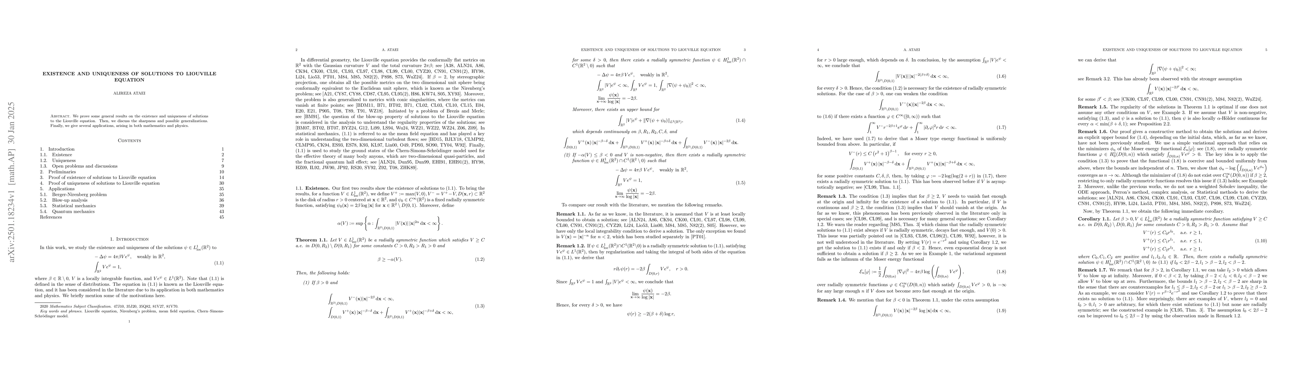 Thumbnail for Existence and uniqueness of solutions to Liouville equation