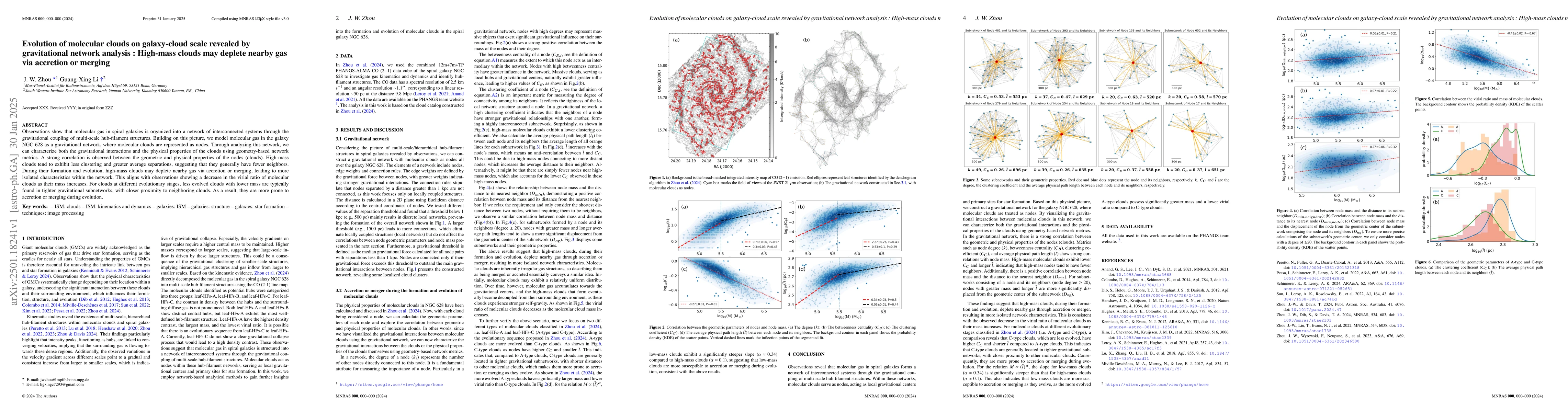 Thumbnail for Evolution of molecular clouds on galaxy-cloud scale revealed by
  gravitational network analysis : High-mass clouds may deplete nearby gas via
  accretion or merging