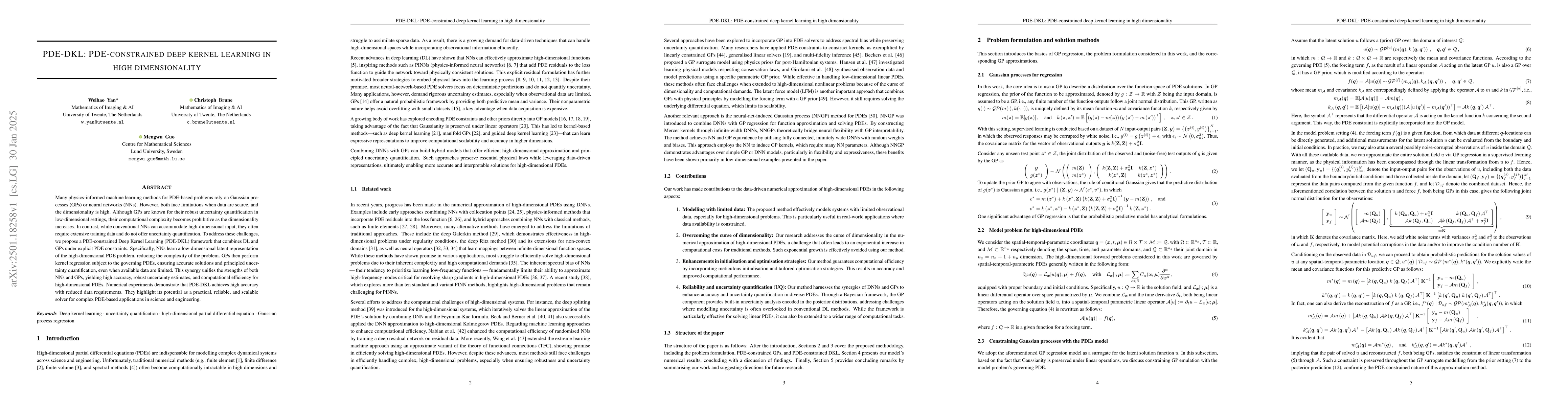 Thumbnail for PDE-DKL: PDE-constrained deep kernel learning in high dimensionality