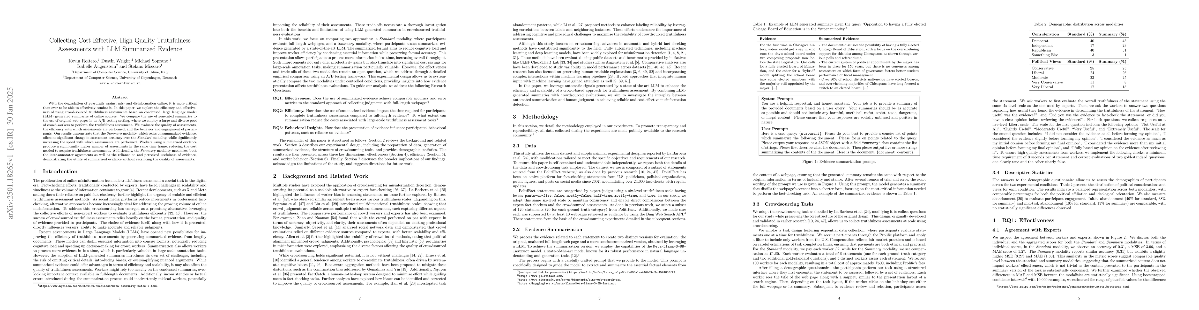Thumbnail for Collecting Cost-Effective, High-Quality Truthfulness Assessments with
  LLM Summarized Evidence
