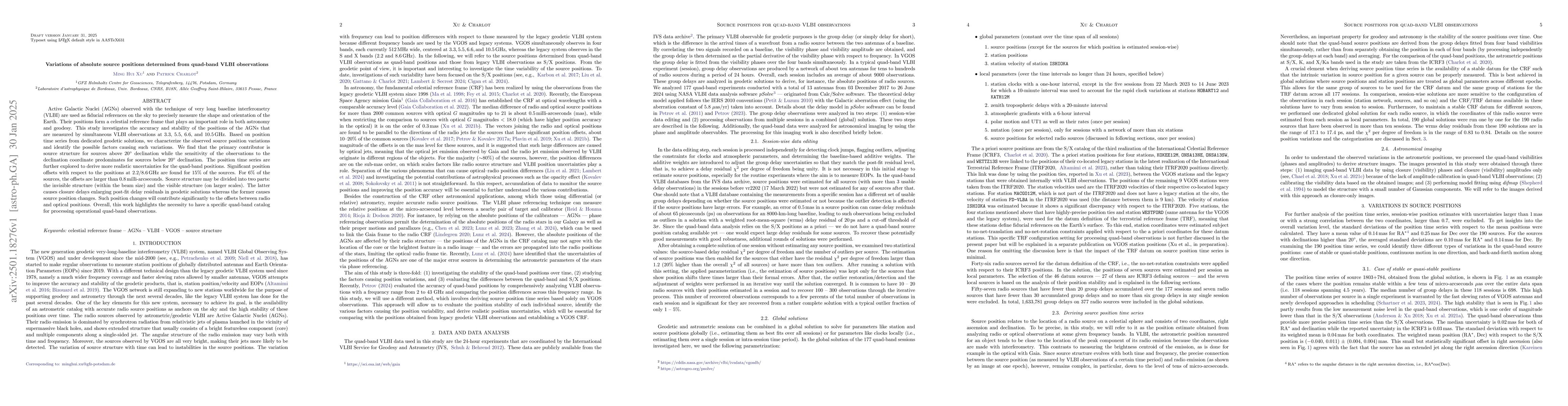 Thumbnail for Variations of absolute source positions determined from quad-band VLBI
  observations