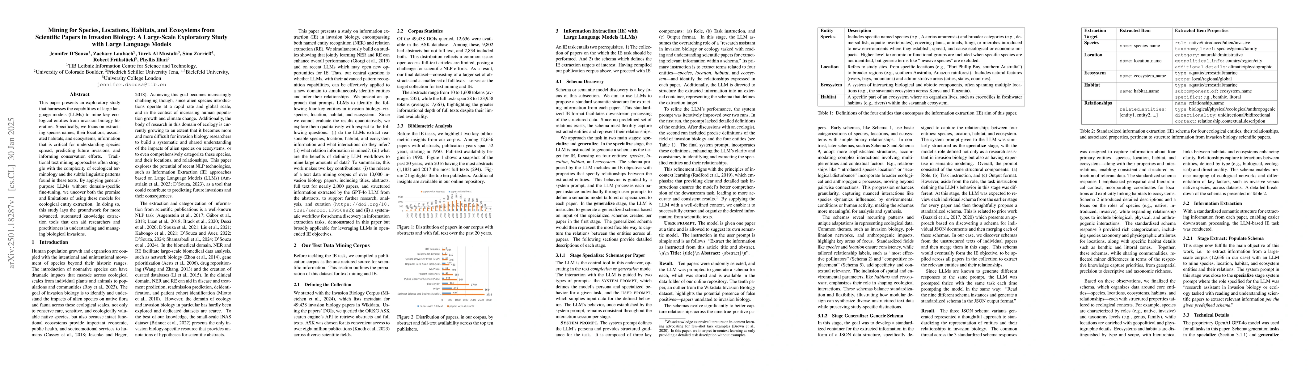 Thumbnail for Mining for Species, Locations, Habitats, and Ecosystems from Scientific
  Papers in Invasion Biology: A Large-Scale Exploratory Study with Large
  Language Models