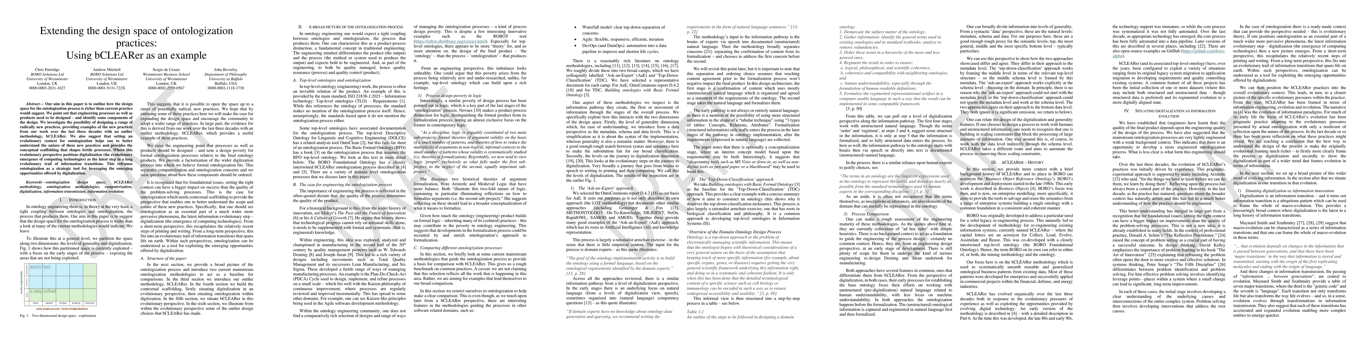 Thumbnail for Extending the design space of ontologization practices: Using bCLEARer
  as an example