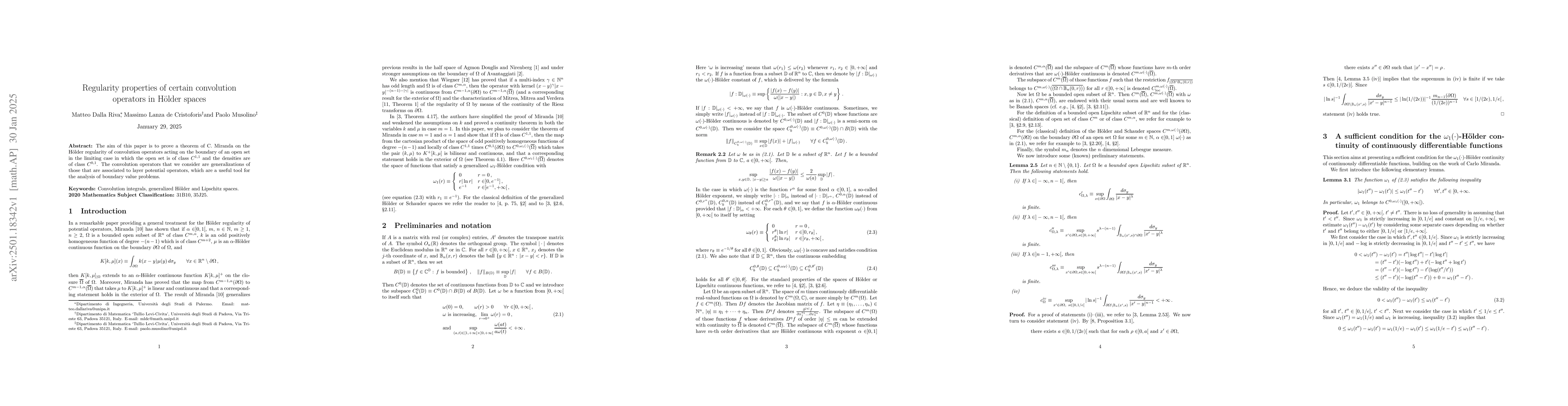Thumbnail for Regularity properties of certain convolution operators in Hölder
  spaces