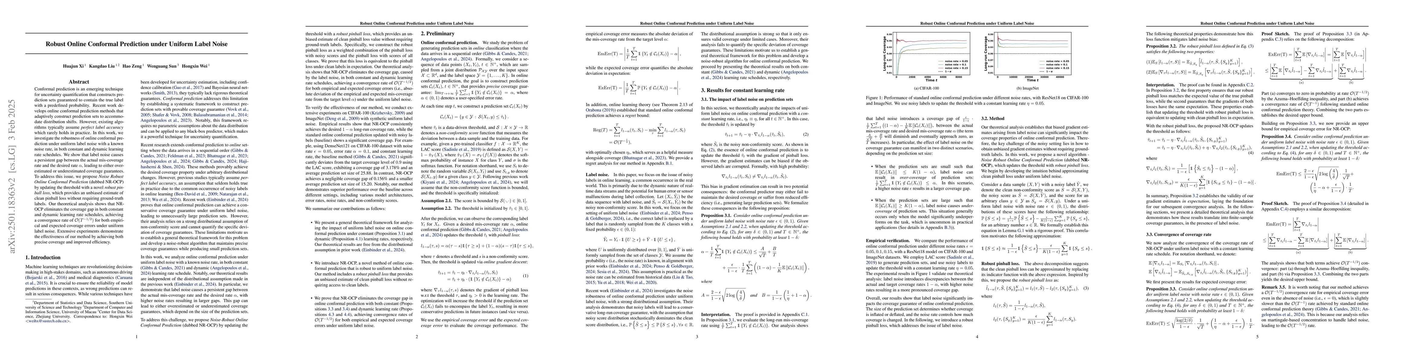 Thumbnail for Robust Online Conformal Prediction under Uniform Label Noise