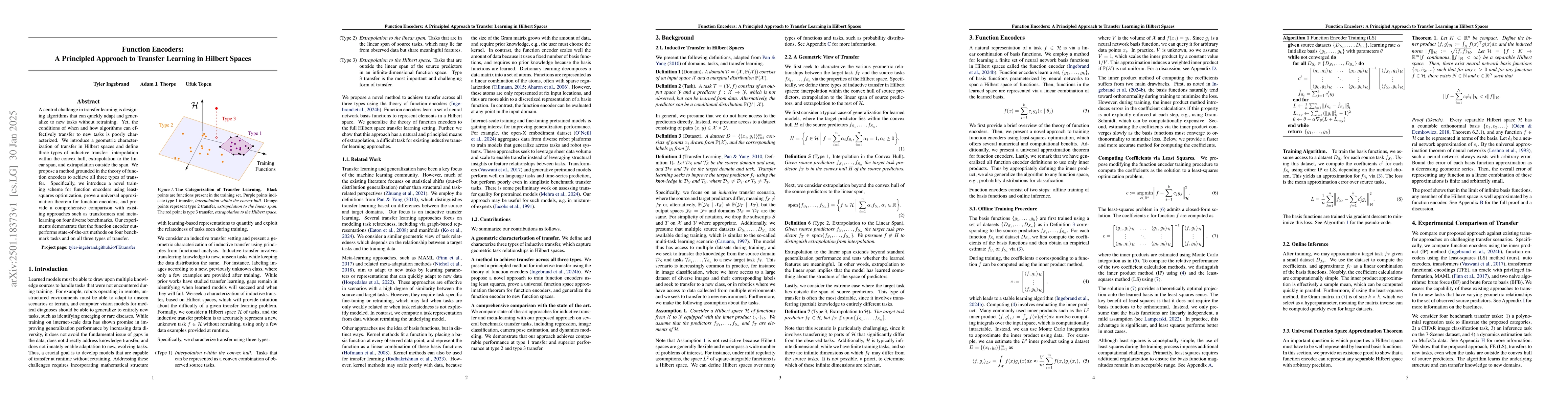 Thumbnail for Function Encoders: A Principled Approach to Transfer Learning in Hilbert
  Spaces
