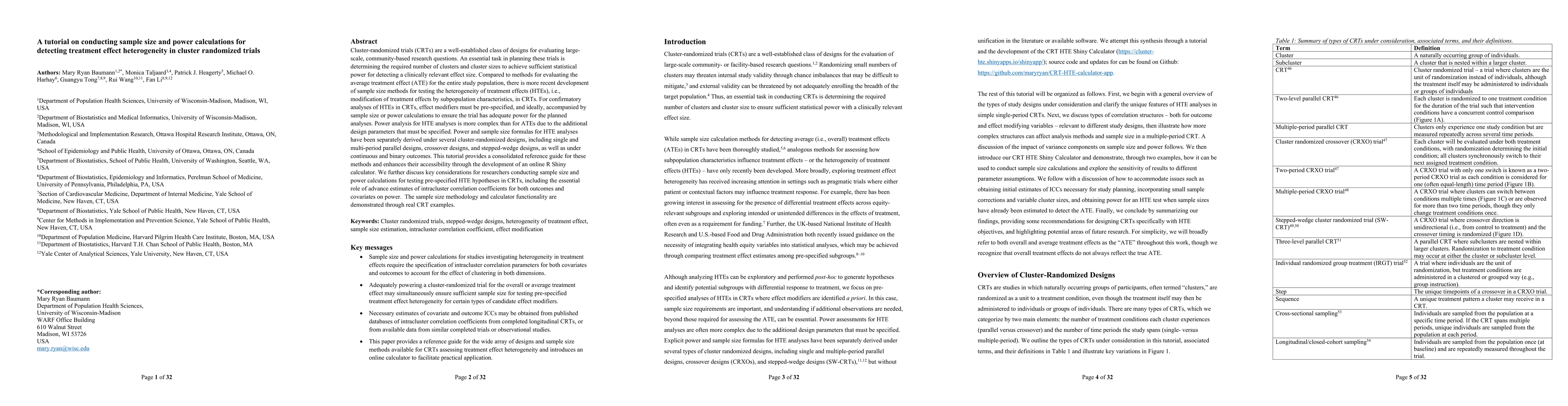 Thumbnail for A tutorial on conducting sample size and power calculations for
  detecting treatment effect heterogeneity in cluster randomized trials