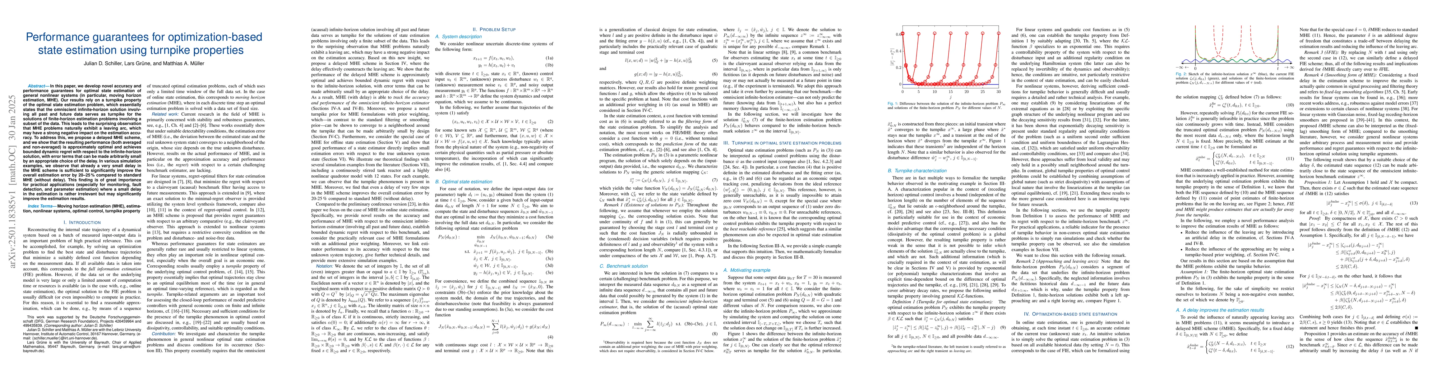 Thumbnail for Performance guarantees for optimization-based state estimation using
  turnpike properties