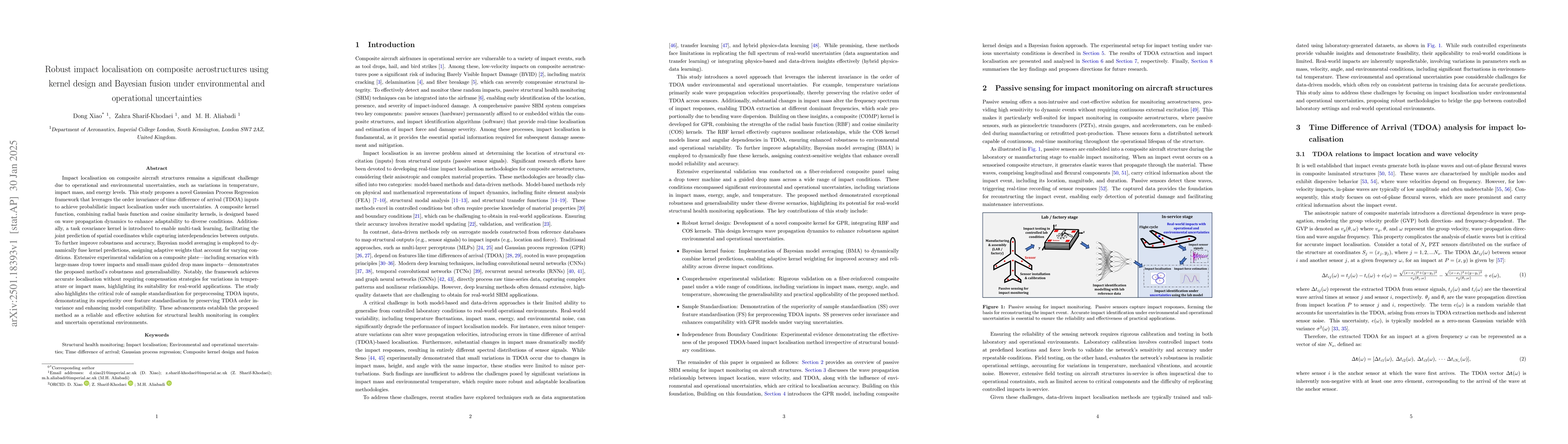 Thumbnail for Robust impact localisation on composite aerostructures using kernel
  design and Bayesian fusion under environmental and operational uncertainties